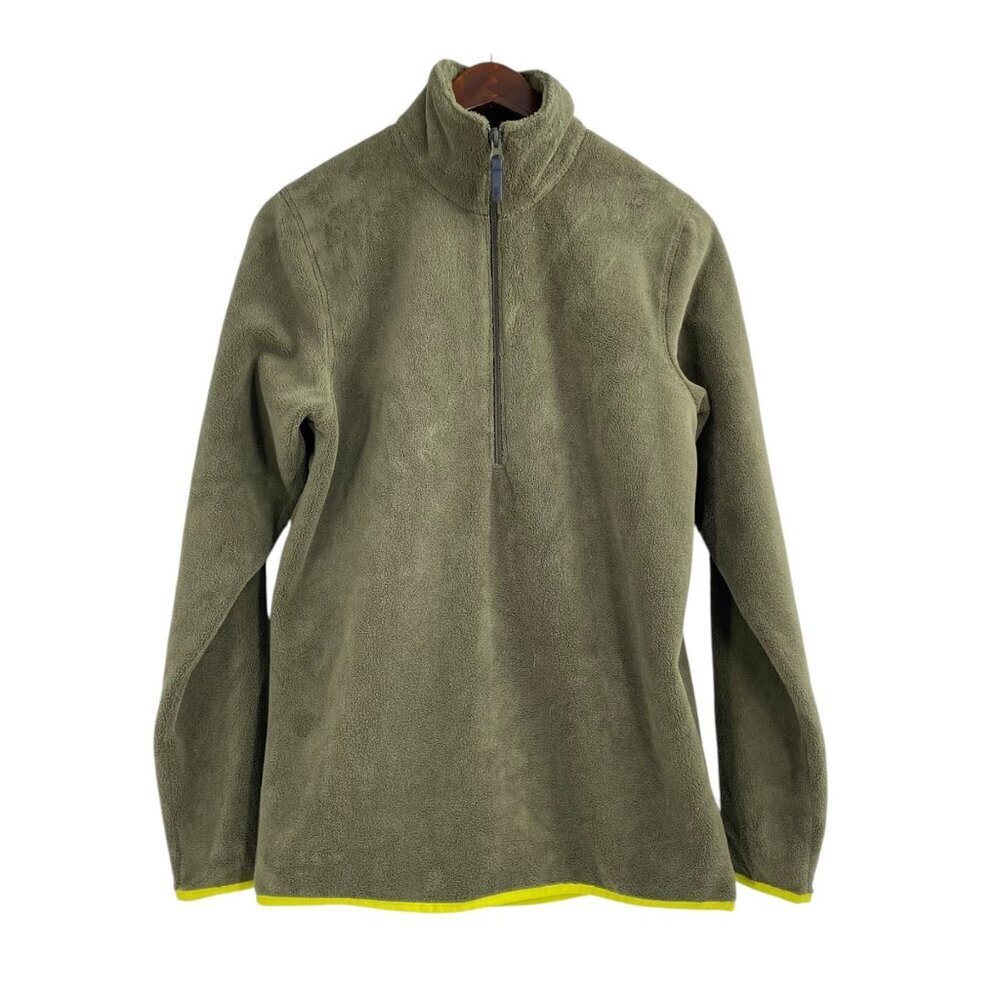 Helly Hanson Feather Pile Ivy Green Quarter Zip Fleece Pullover Mens Size Small